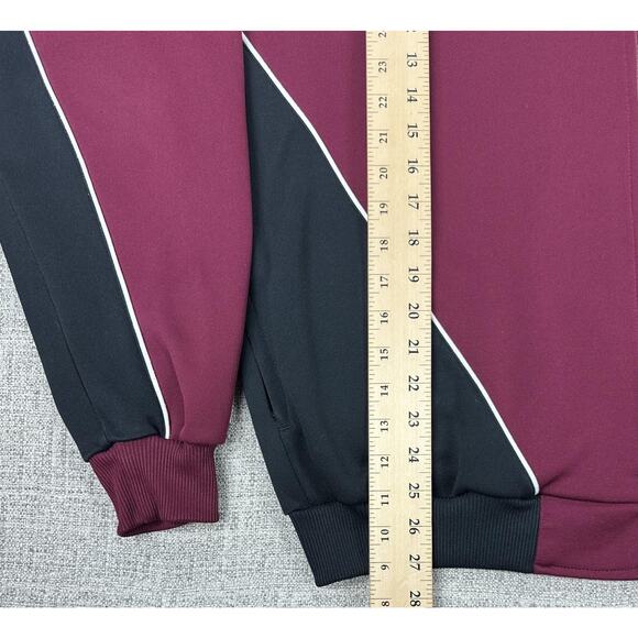 Adidas Jacket Mens Large Maroon Black Soccer Full Zip Track Athletic Retro Y2K - Picture 3 of 11